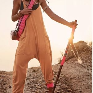 Free People FP Movement Hot Shot Onesie, L, Toasted Coconut